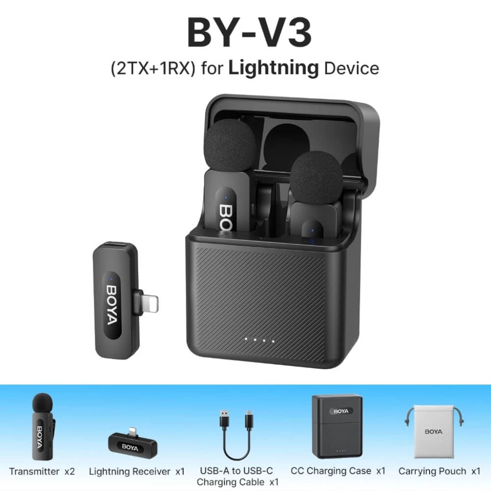ไมโครโฟนไร้สาย BOYA MICROPHONE BOYA BY-V3